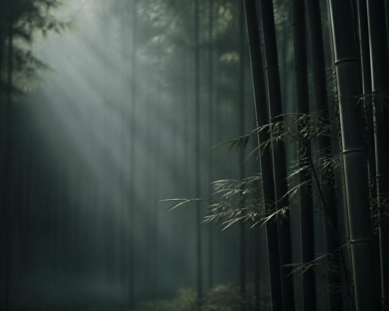 Monochrome bamboo grove